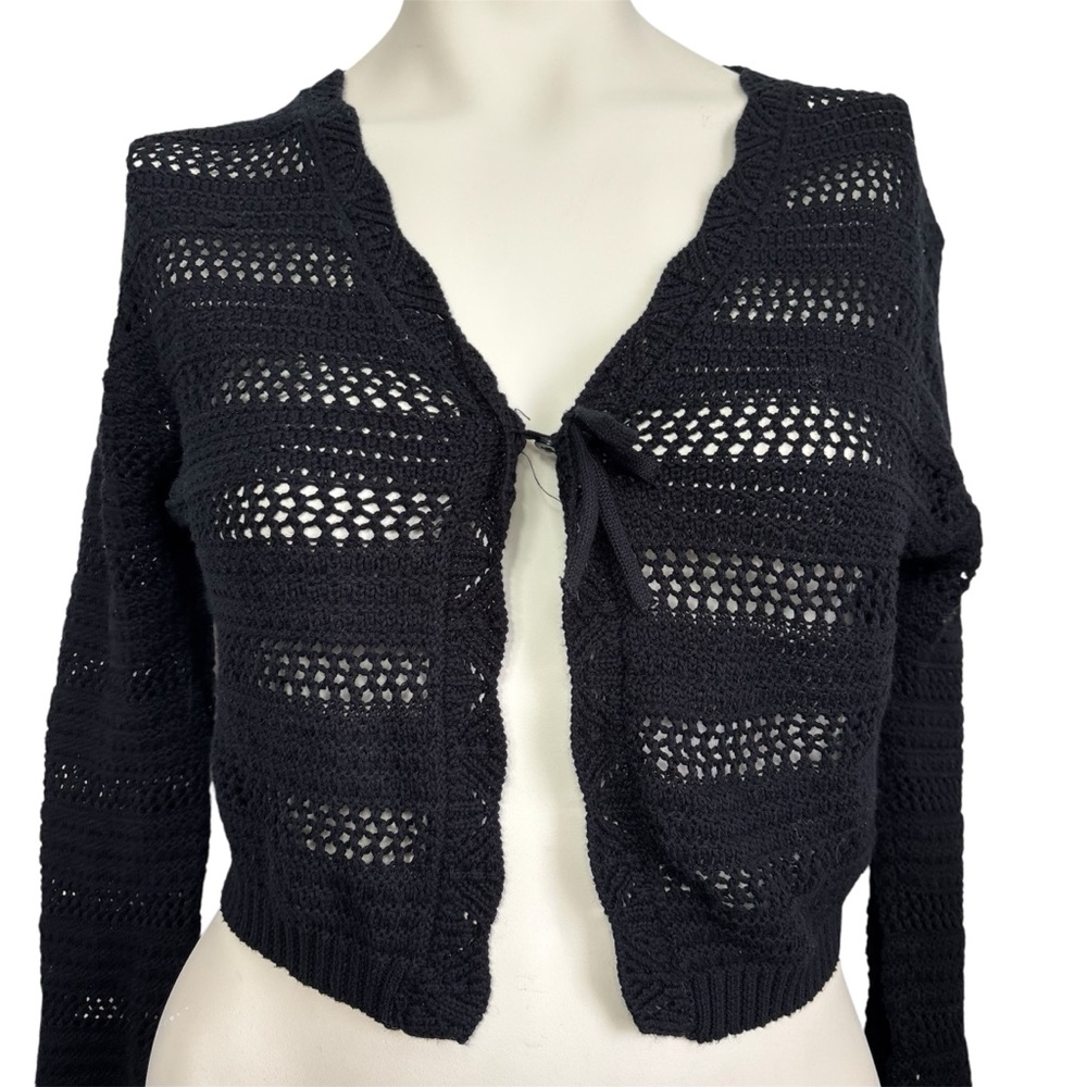 Art class black knit cardigan top